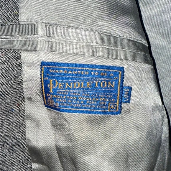 Vintage Pendleton Donegal Tweed Colorful Flexk Charcoal Wool 42L